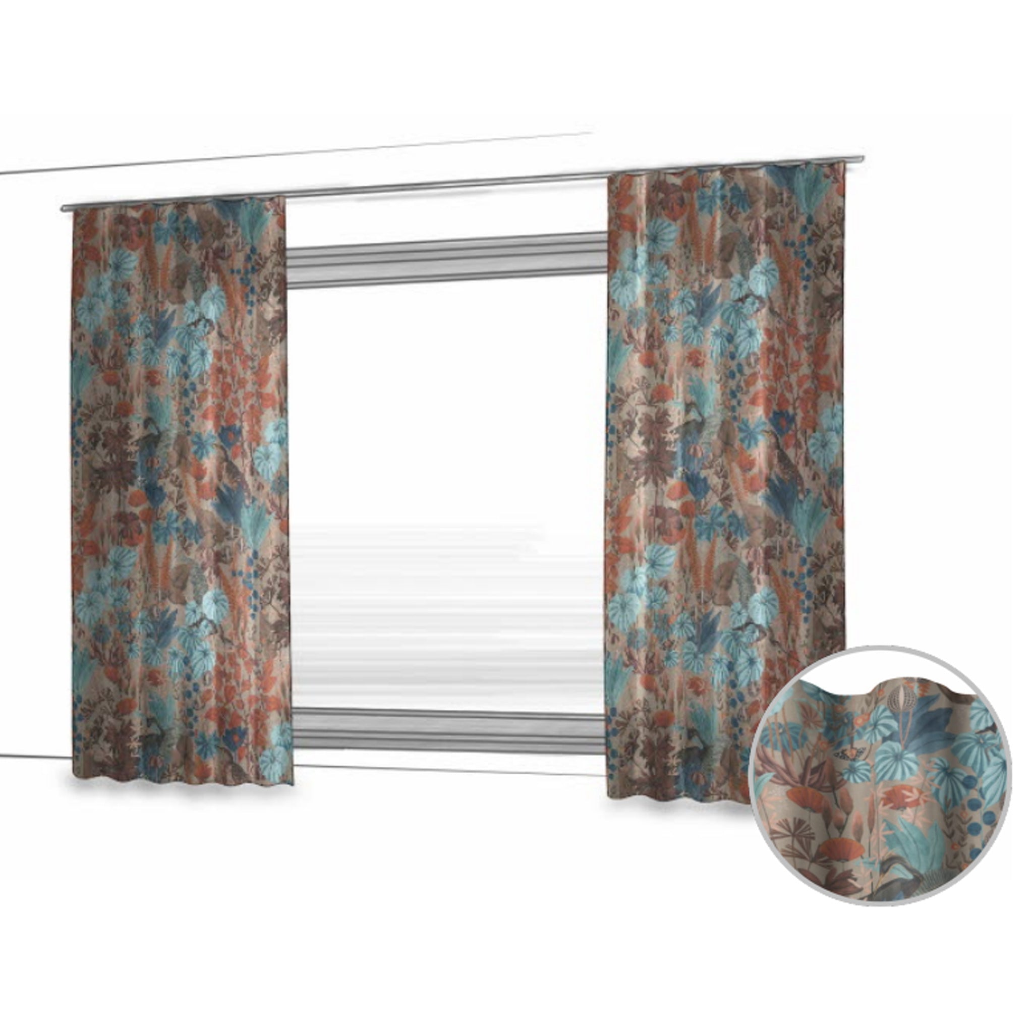 Chivasso Sweet Destiny - Moderne og blomstrede gardiner