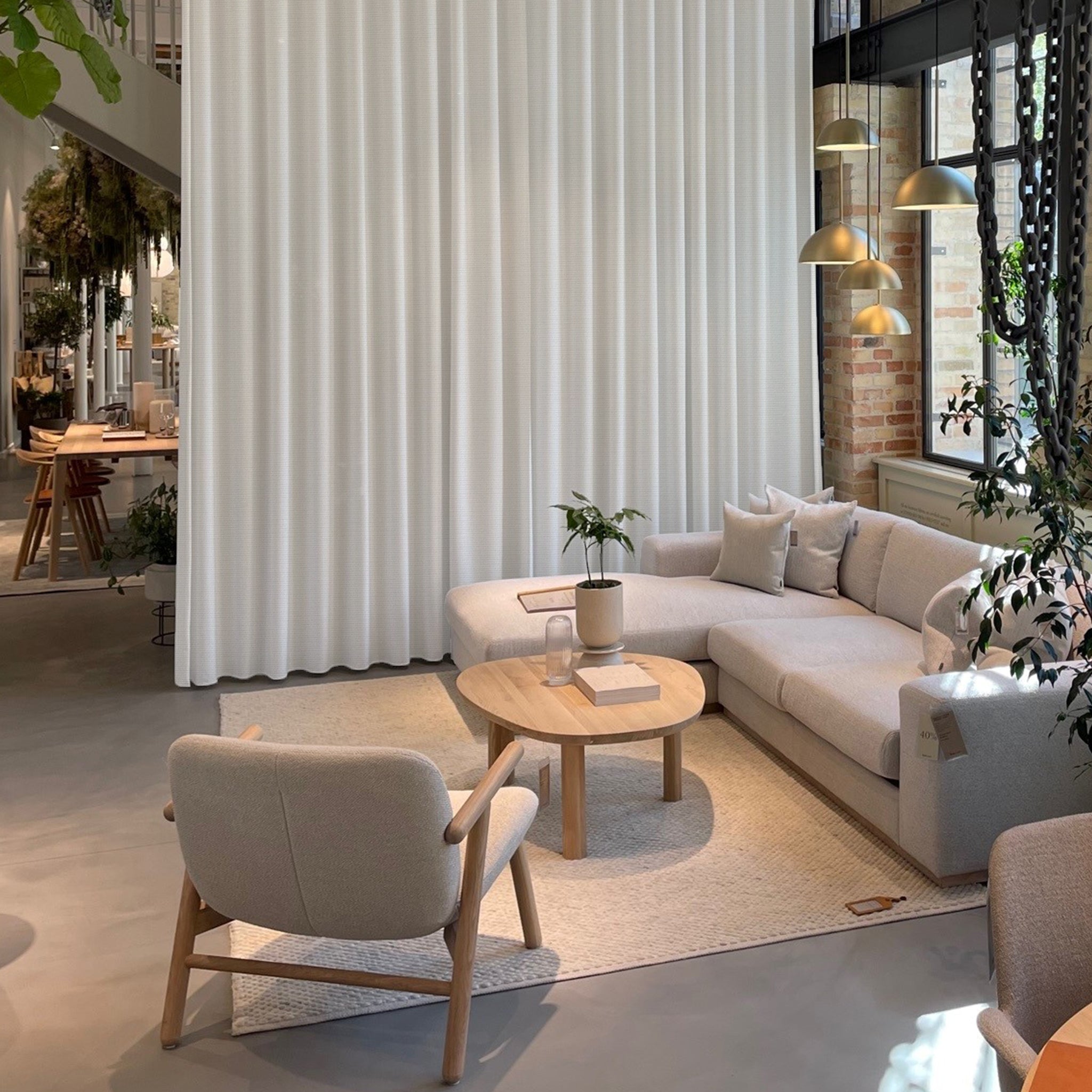 Brandhæmmende gardin til rumdeling