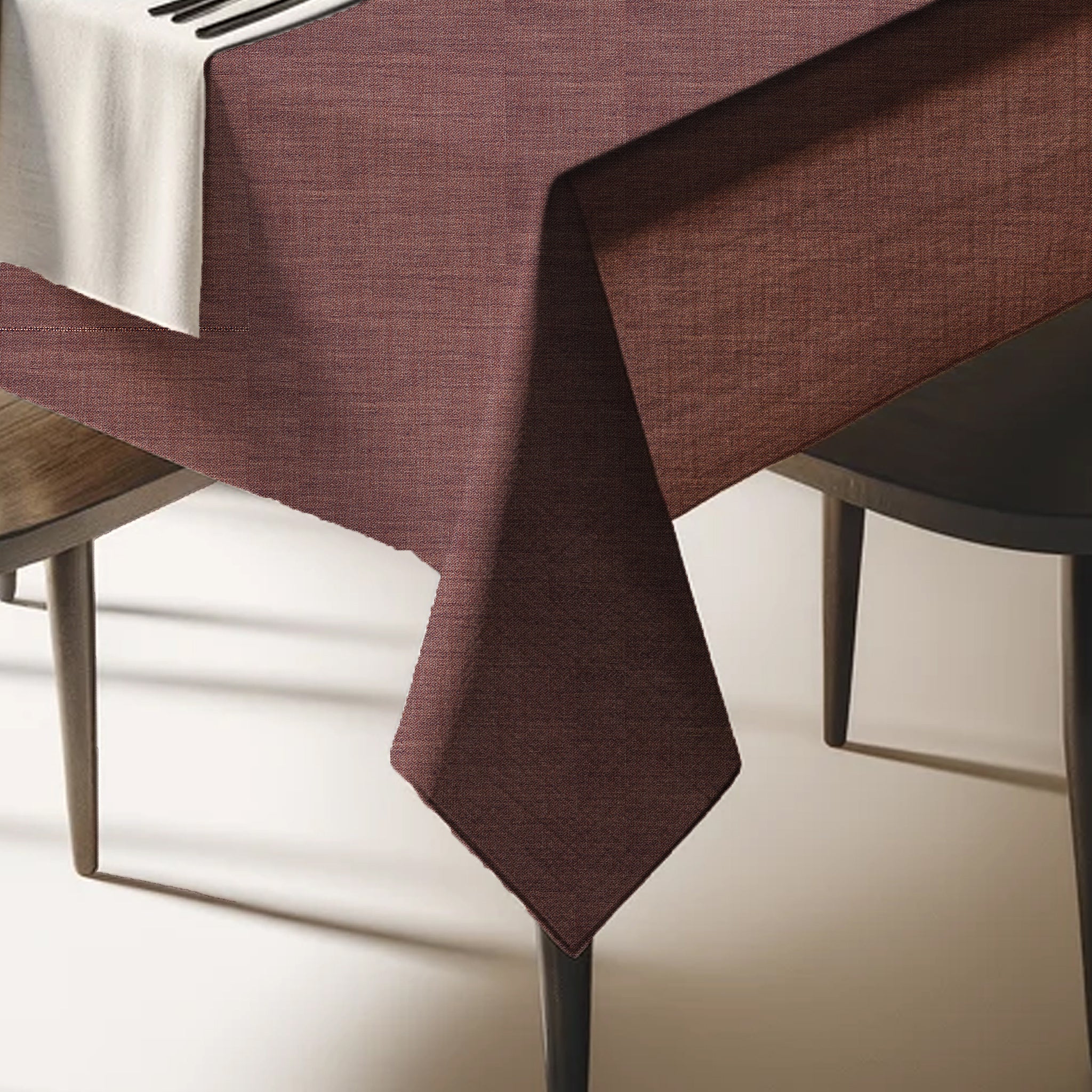 Kvadrat Ginger 2 - Lang stofdug med semi-transparent look